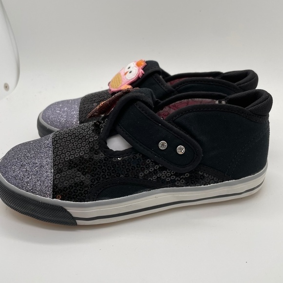 NIB dabuyu  Little Kid Girl Shoes Bedazzled Patch Hook and Loop Closure Owl. 13 - Picture 5 of 10